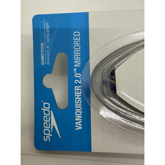 SPEEDO Competitive Vanquished 2.0 Mirrored Silver Swimming Goggles New - Picture 10 of 13
